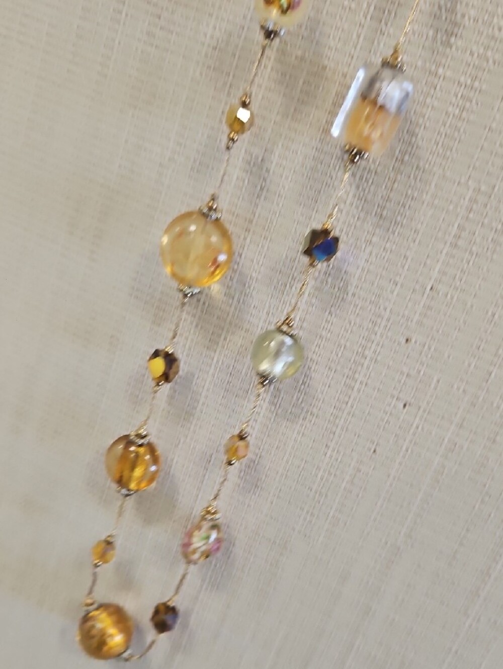 Premier Designs Gold and Amber Glass Bead Necklace with Accent Beads - Picture 6 of 11